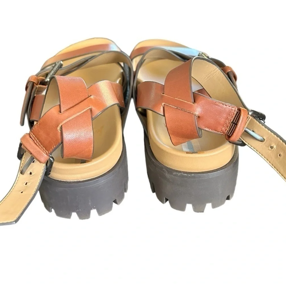 Sam Edelman Lug Sole Eleanora Leather Sandals Chestnut Brown Women’s Size 8 - Picture 6 of 8